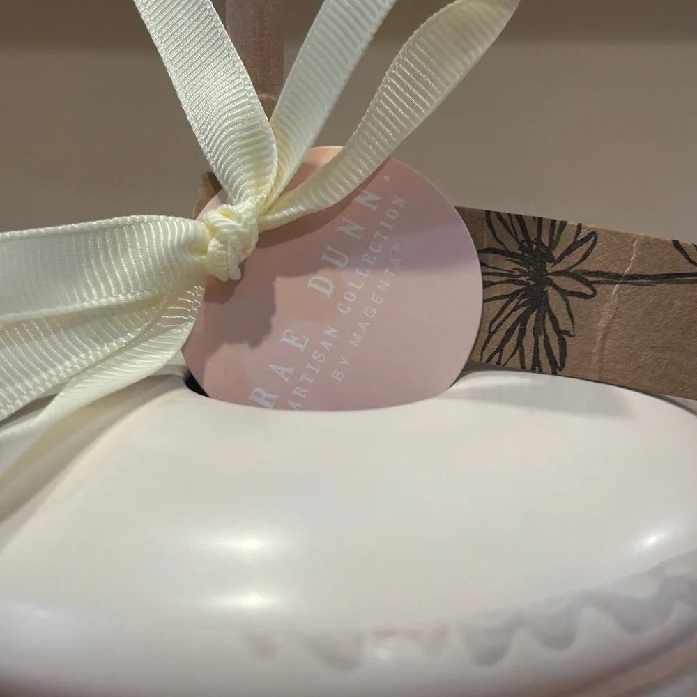 Rae Dunn Artisans Collection Ceramic Honey Jar With Lid & Wood Spoon NWTS